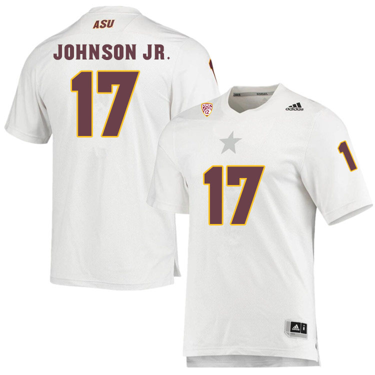 Men #17 Chad Johnson Jr. Arizona State Sun Devils College Football Jerseys Sale-White - Click Image to Close